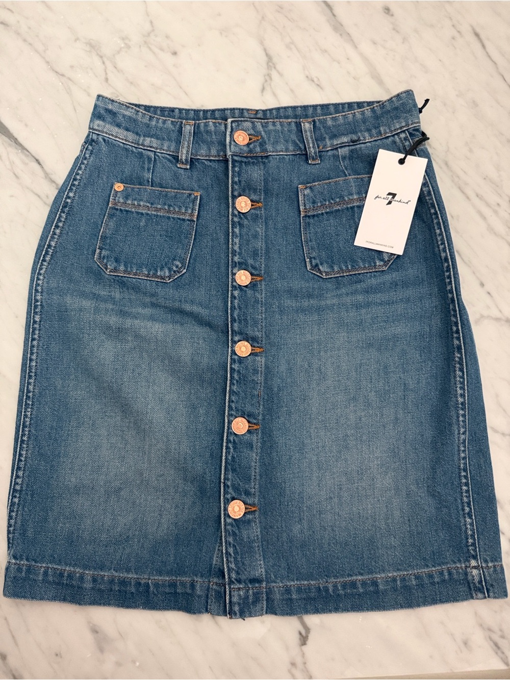 NWT 7 For All Mankind Houston Utility Jean Skirt Size 26
